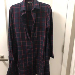 Maje Grid Shirt Dress